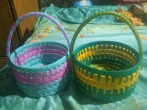 হাতের বোনা প্লাস্টিকের ঝুড়ি (1 pis )